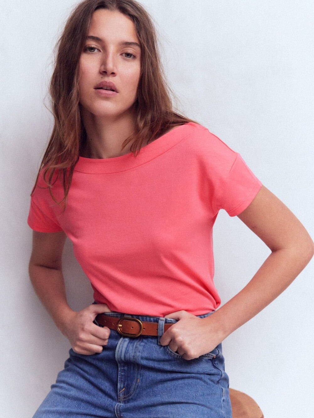 🆕️ Boden Supersoft Boat Neck Tee in Azalea Pink